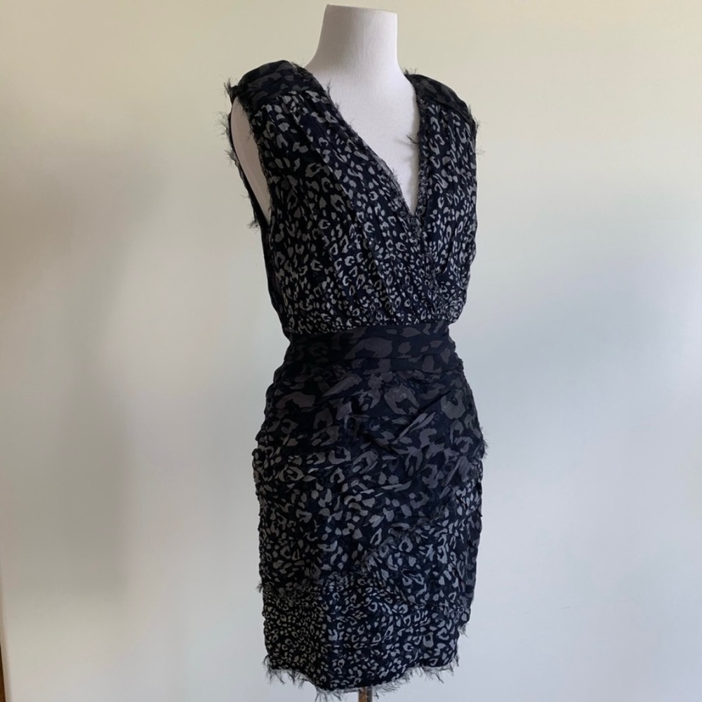 Madison Marcus cheetah print ombré silk dress